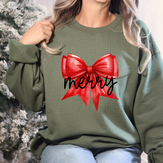 MERRY RED BOW - DTF TRANSFER