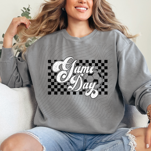 GAME DAY CHECKERED SOCCER - DTF TRANSFER