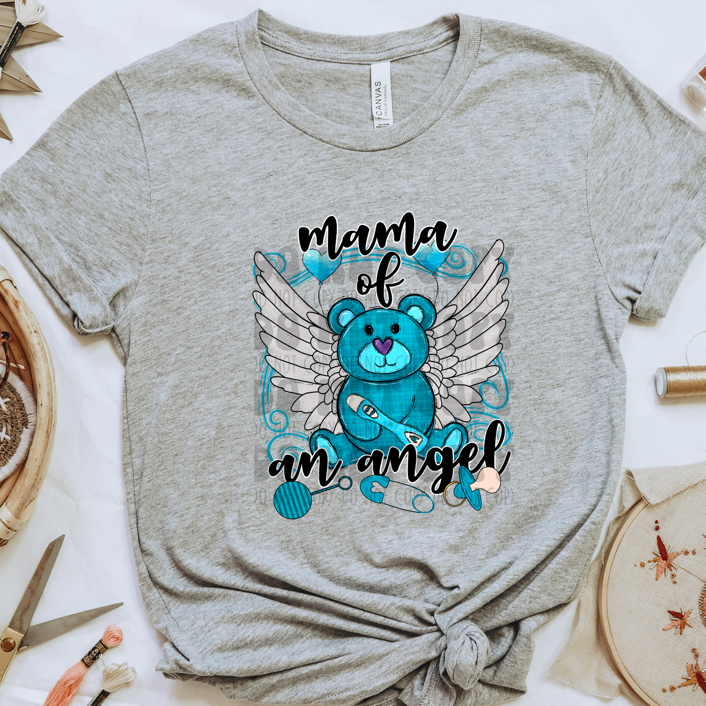 MAMA OF AN ANGEL BLUE - DTF TRANSFER