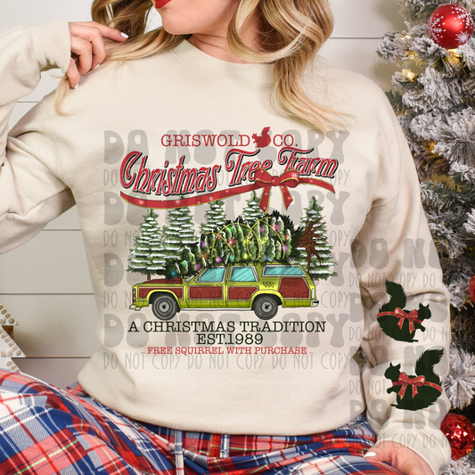 GRISWOLD TREE FARM W/ SLEEVE - DTF TRANSFER