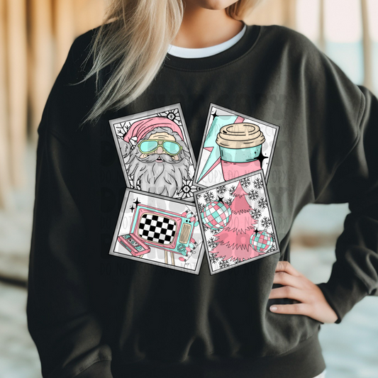 PINK CHRISTMAS TILES - DTF TRANSFER