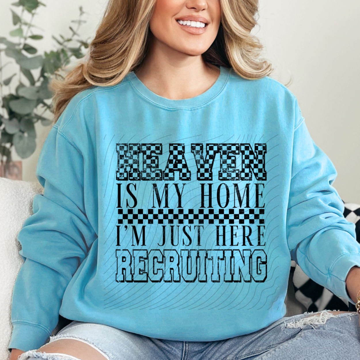 HEAVEN IS MY HOME BLK DISTRESSED - DTF TRANSFER
