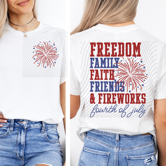 FREEDOM FIREWORKS W/ POCKET - DTF TRANSFER