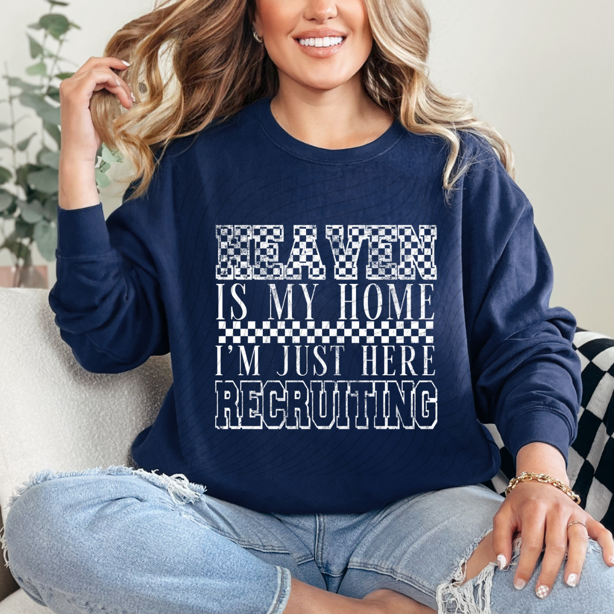 HEAVEN IS MY HOME WHT DISTRESSED - DTF TRANSFER