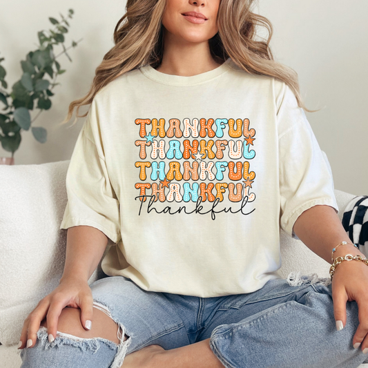 THANKFUL STACKED DISTRESSED - DTF TRANSFER