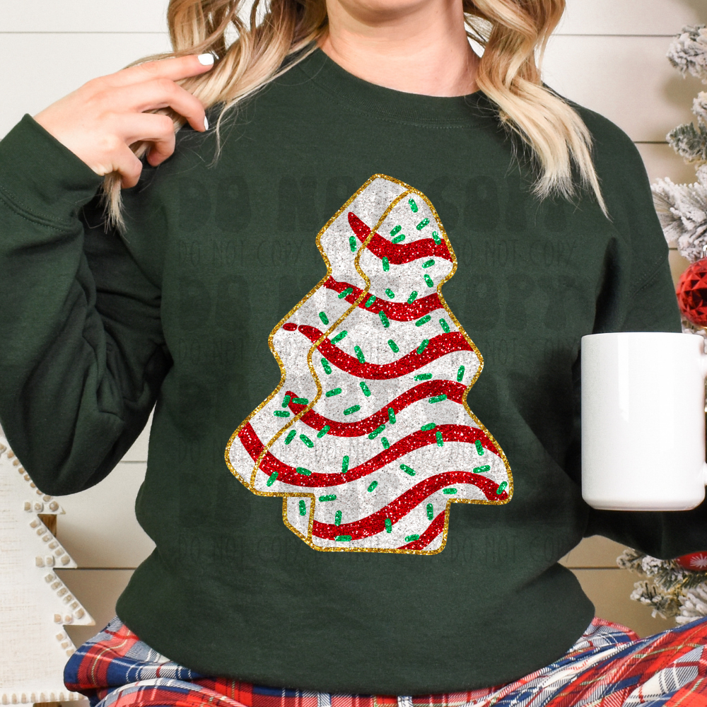 TREE CAKE - FAUX GLITTER - DTF TRANSFER