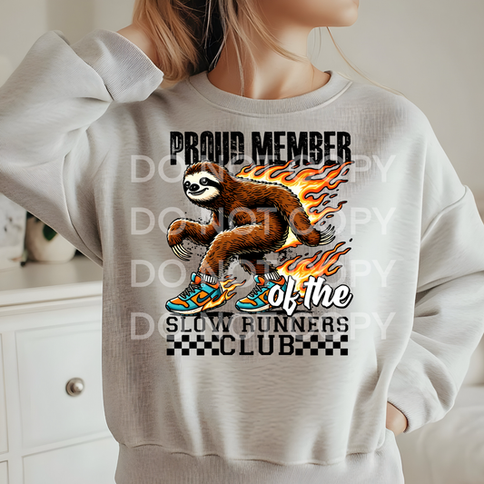 SLOW RUNNERS CLUB SLOTH - DTF TRANSFER