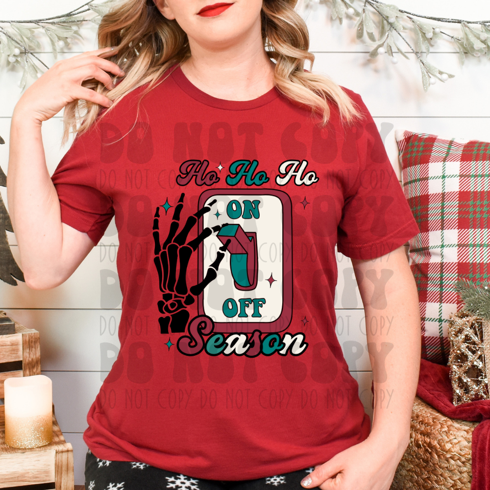 HO HO HO SEASON SWITCH - HIGH CONTRAST RED/GREEN - DTF TRANSFER