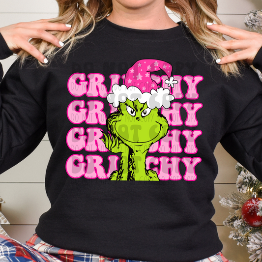 GRINCHY STACKED GREEN GUY - PINK - DTF TRANSFER