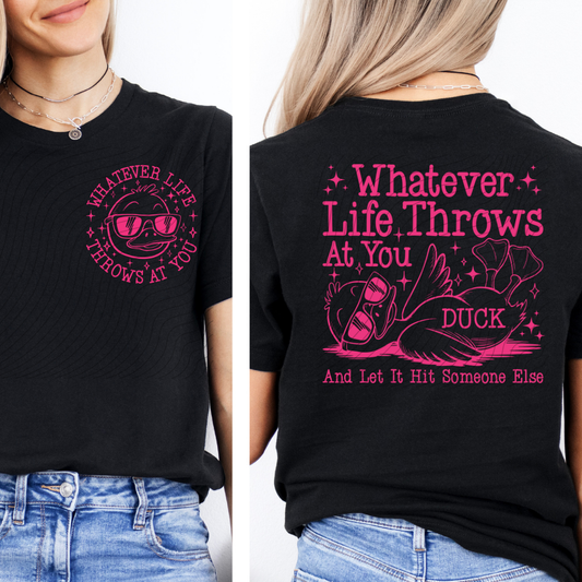 LIFE, DUCK PINK W/ POCKET - DTF TRANSFER