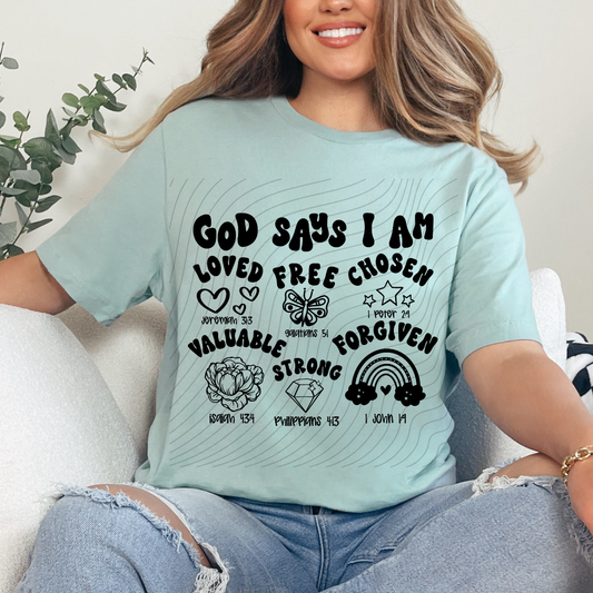 GOD SAYS I AM BLK - DTF TRANSFER