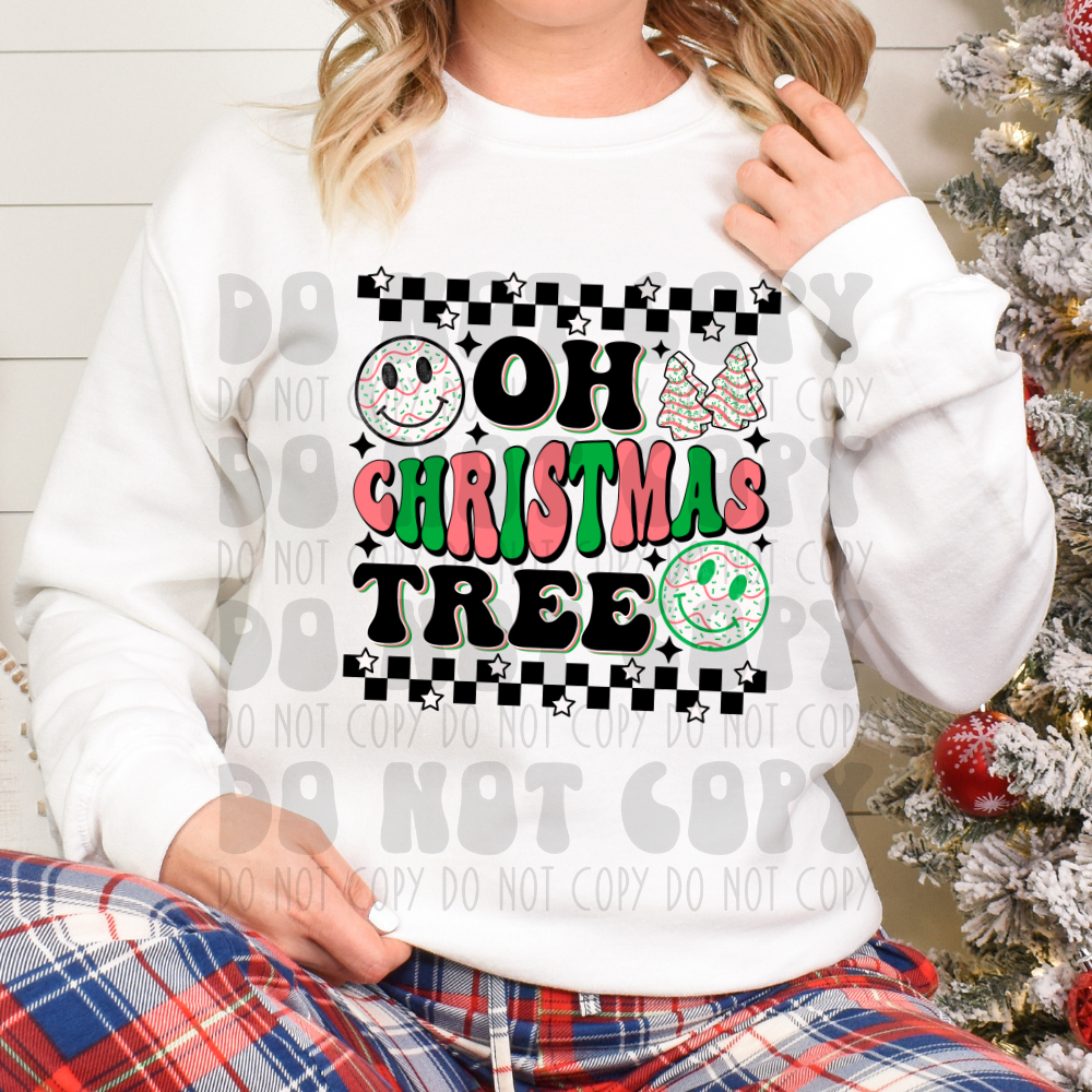 OH CHRISTMAS TREE CAKE PINK/GREEN - DTF TRANSFER