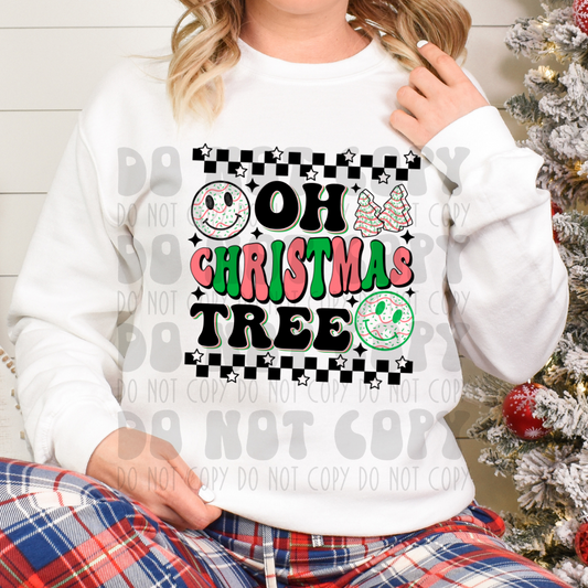 OH CHRISTMAS TREE CAKE PINK/GREEN - DTF TRANSFER