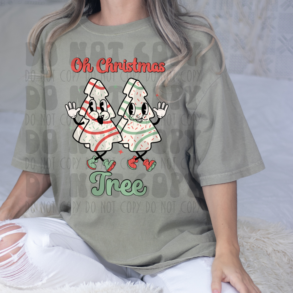 OH CHRISTMAS TREE RED/GREEN - DTF TRANSFER