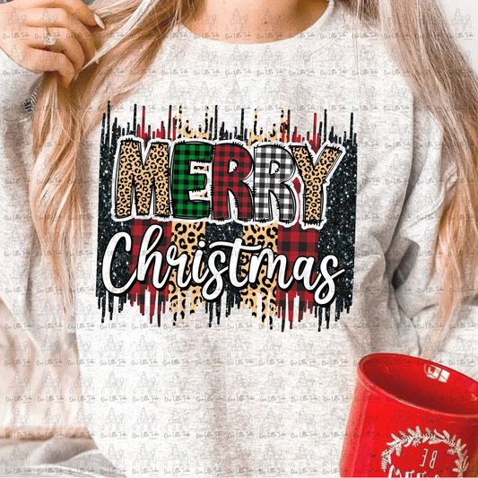 MERRY CHRISTMAS BRUSH STROKE - DTF TRANSFER