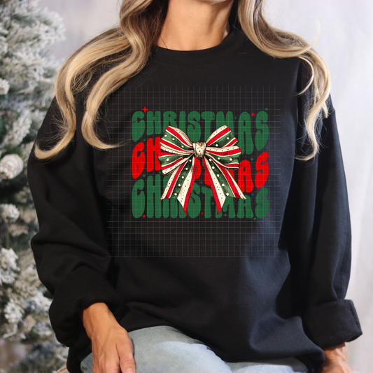 STACKED CHRISTMAS BOW - DTF TRANSFER