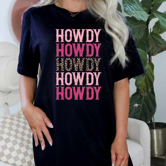 STAKED PINK HOWDY - DTF TRANSFER