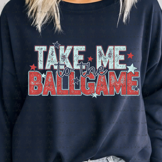 TAKE ME TO THE BALLGAME STARS - BLUE - DTF TRANSFER