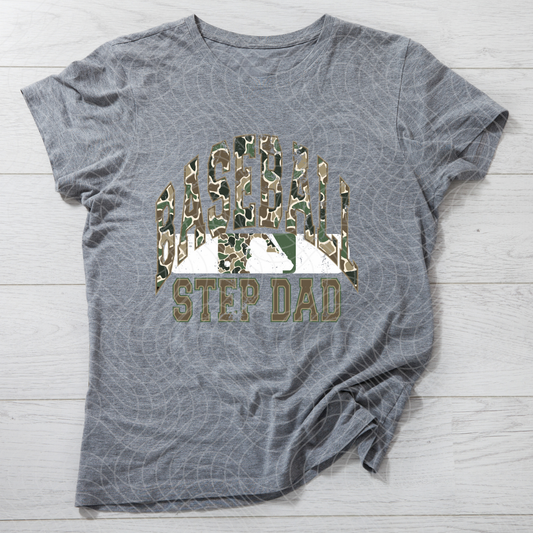 CAMO BASEBALL STEP DAD - DTF TRANSFER