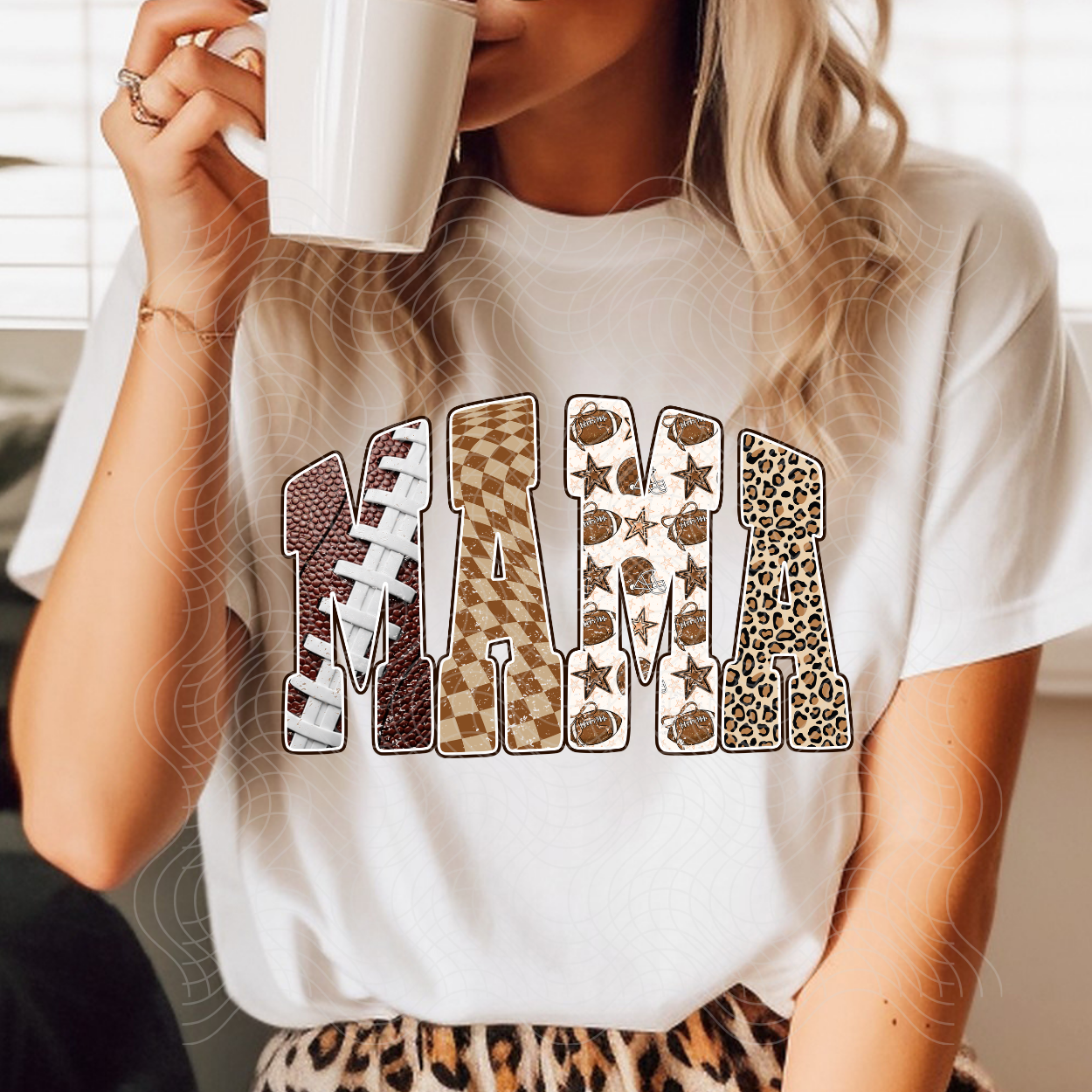 FOOTBALL MAMA SHORT DISTRESSED - DTF TRANSFER