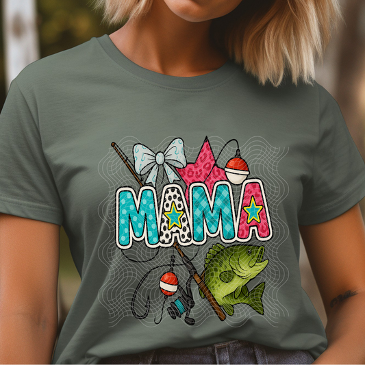 MAMA WITH GREEN FISH - DTF TRANSFER