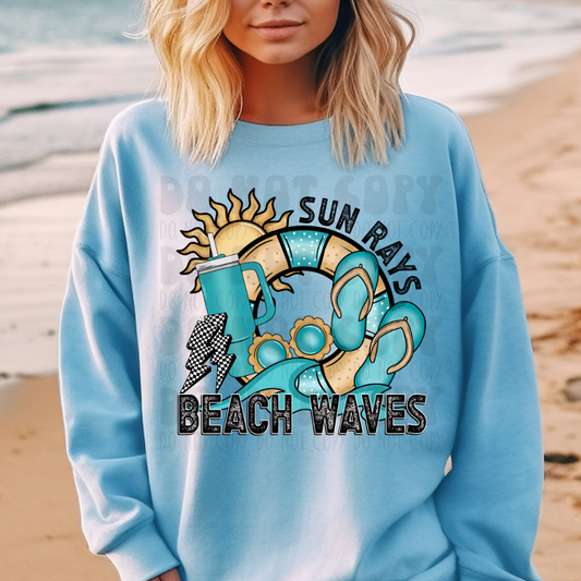 SUN RAYS BEACH WAVES - DTF TRANSFER
