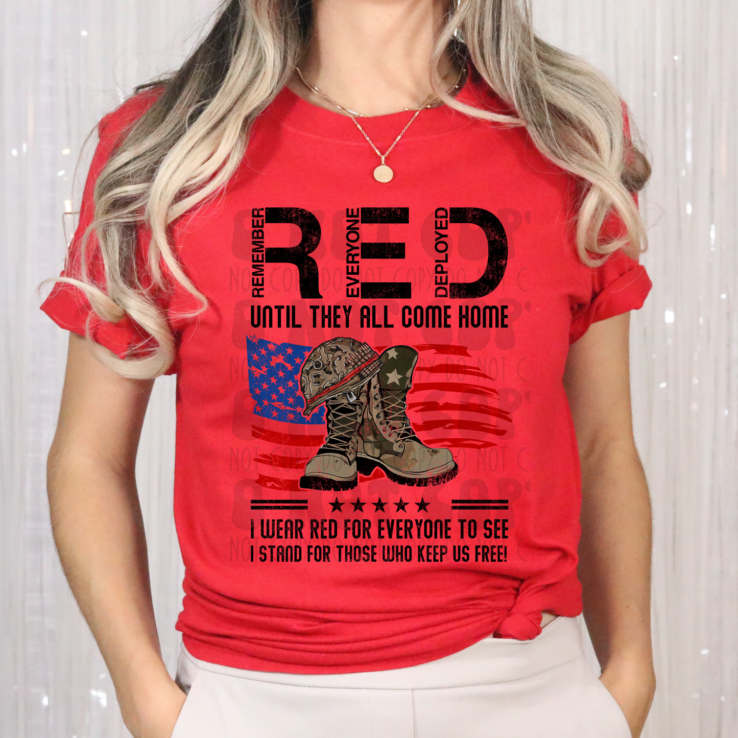 RED UNTIL THEY ALL COME HOME BLACK WRITING - DTF TRANSFER
