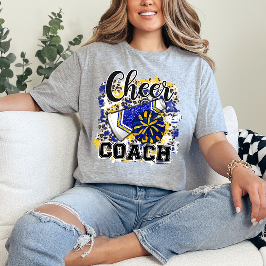 CHEER COACH BLUE & YELLOW - DTF TRANSFER