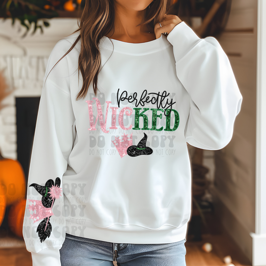 PERFECTLY WICKED PINK AND GREEN W/ SLEEVE - DTF TRANSFER