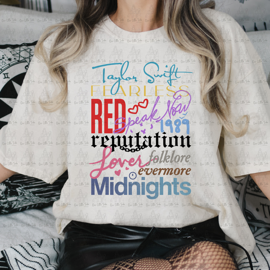 TSWIFT SONGS - DTF TRANSFER