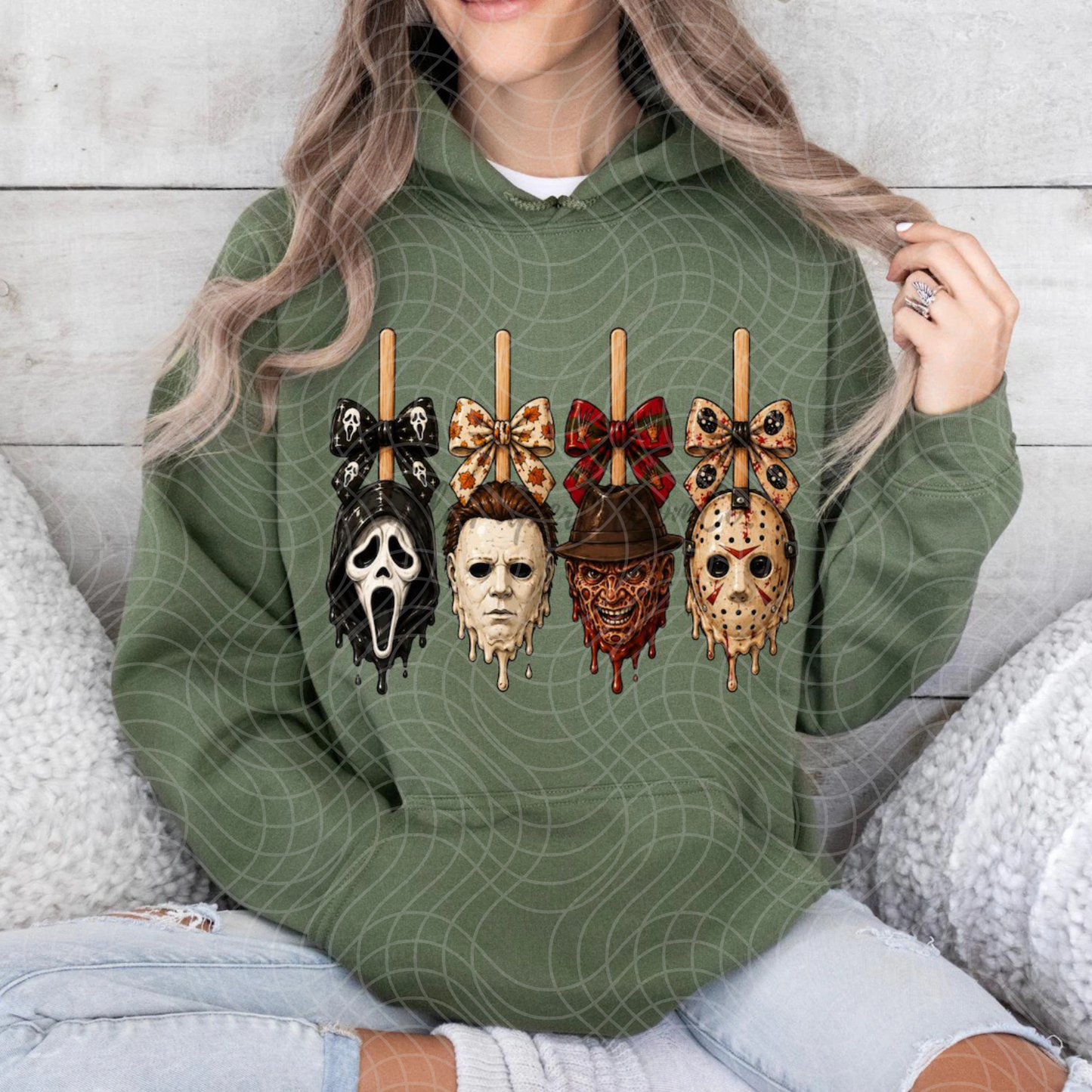 HORROR CANDY APPLES WITH BOW - DTF TRANSFER