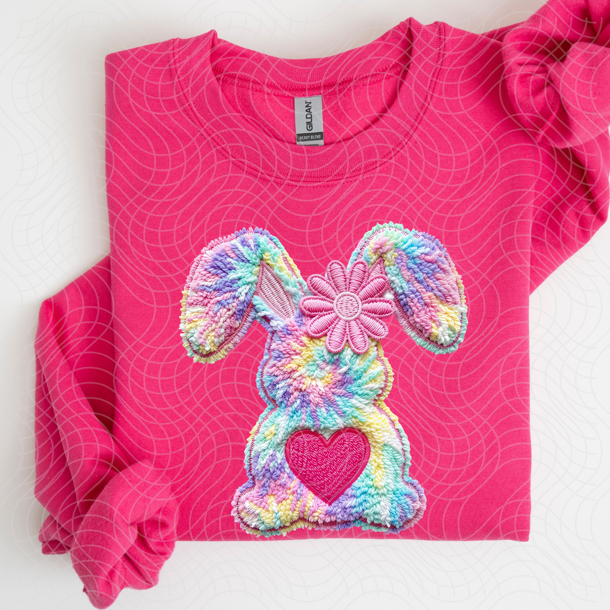 FAUX YARN BUNNY FLOWER - DTF TRANSFER