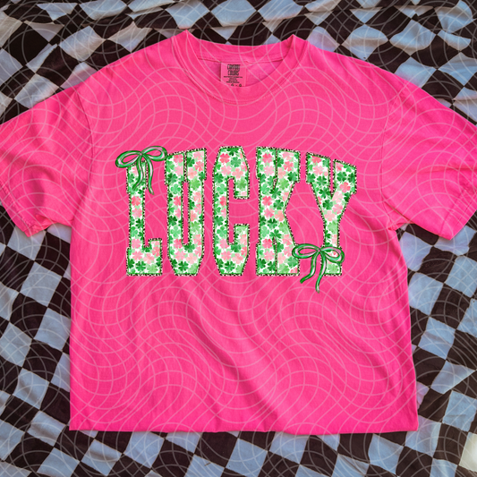 LUCKY TALL PINK/GREEN - DTF TRANSFER