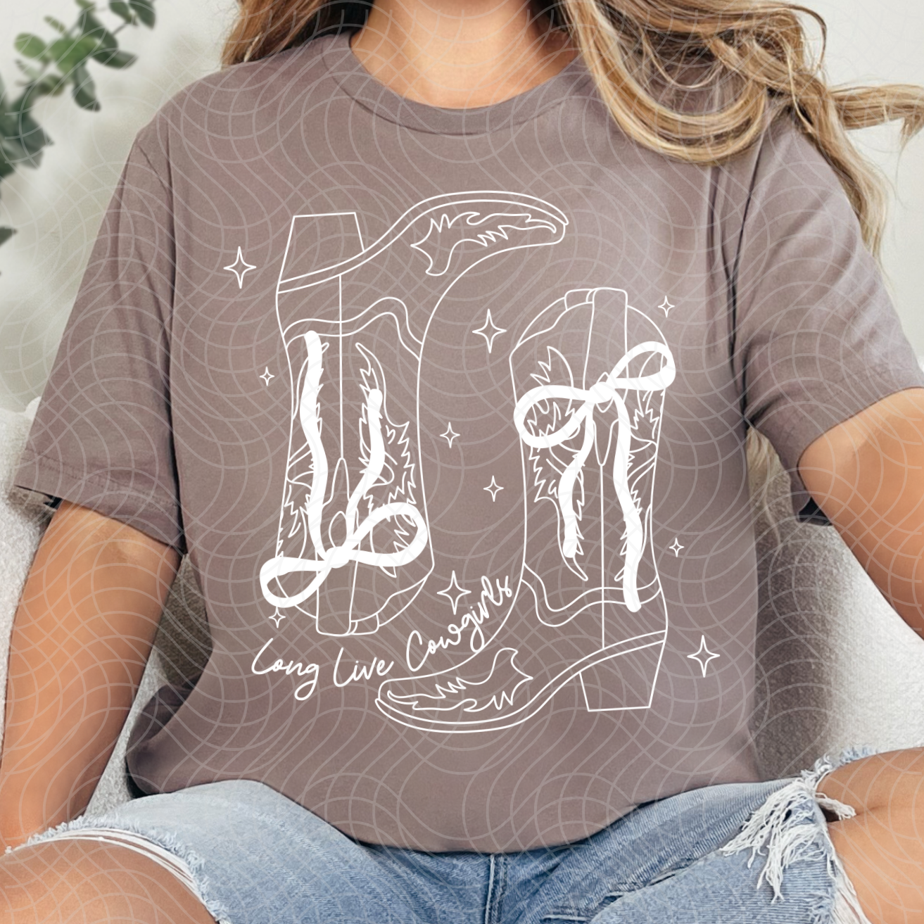 LONG LIVE COWGIRLS, WHT - DTF TRANSFER