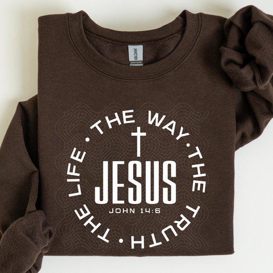 JESUS - THE WAY. THE TRUTH. THE LIFE. WHT - DTF TRANSFER