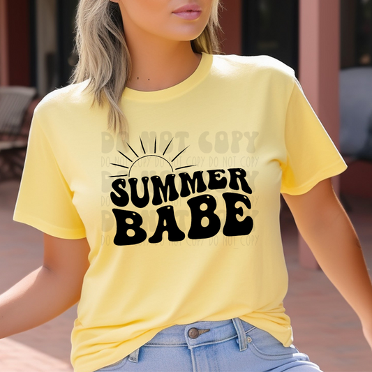 SUMMER BABE BLK - DTF TRANSFER