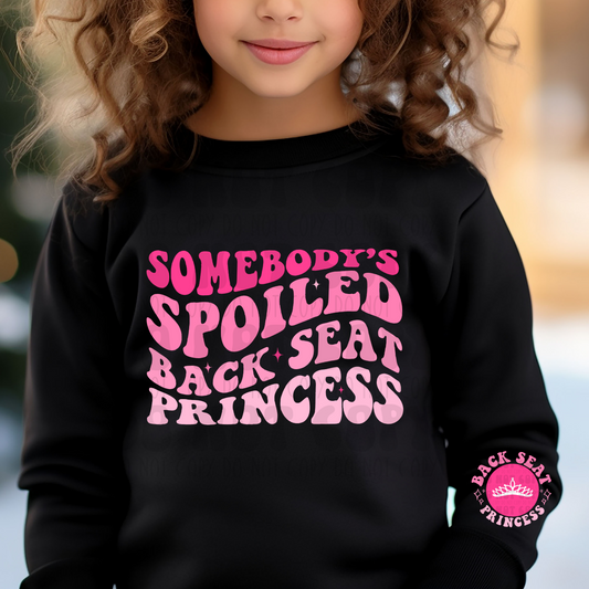 BACK SEAT PRINCESS - PINK - DTF TRANSFER