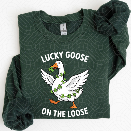 LUCKY GOOSE ON THE LOOSE WHT - DTF TRANSFER