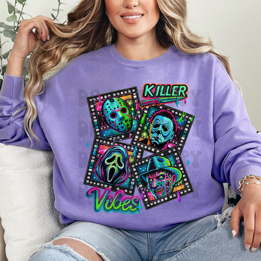 KILLER VIBES DISTRESSED FAUX EMBROIDERY - DTF TRANSFER