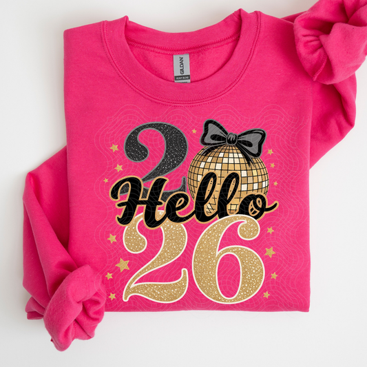 HELLO 2026 BLK TEXT - DTF TRANSFER