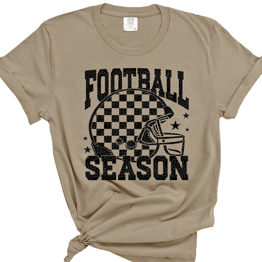 FOOTBALL SEASON BLK CHECK HELMET - DTF TRANSFER