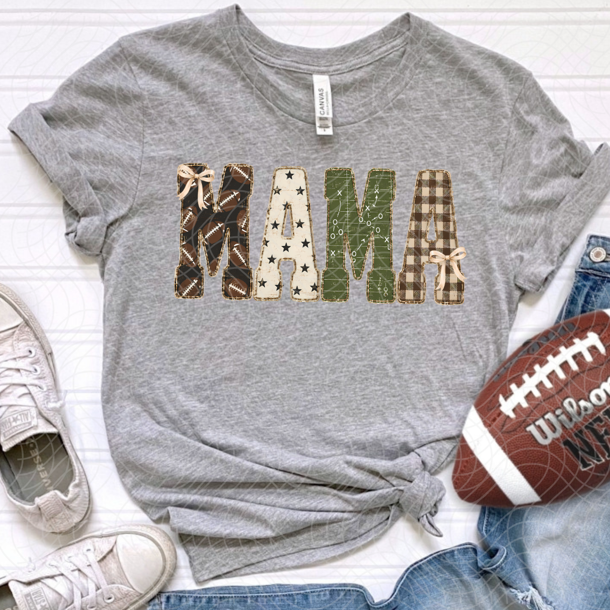 MAMA FOOTBALL PATTERNS - DTF TRANSFER