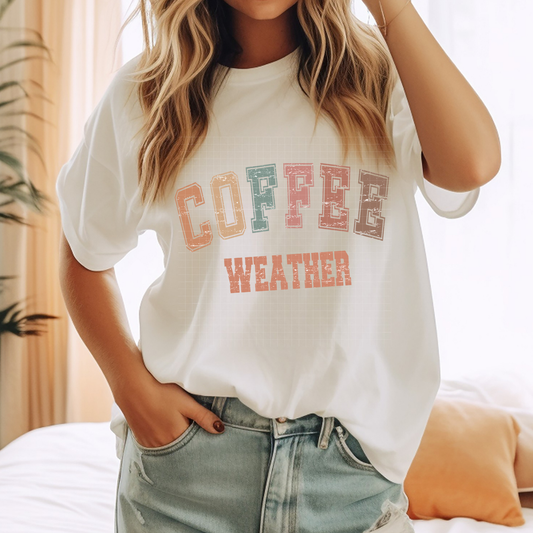 COFFEE WEATHER DISTRESSED - DTF TRANSFER