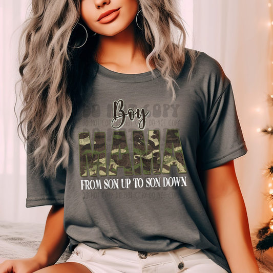 BOY MOM WHT TEXT - DTF TRANSFER