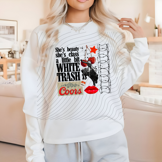 WHITE TRASH - DTF TRANSFER