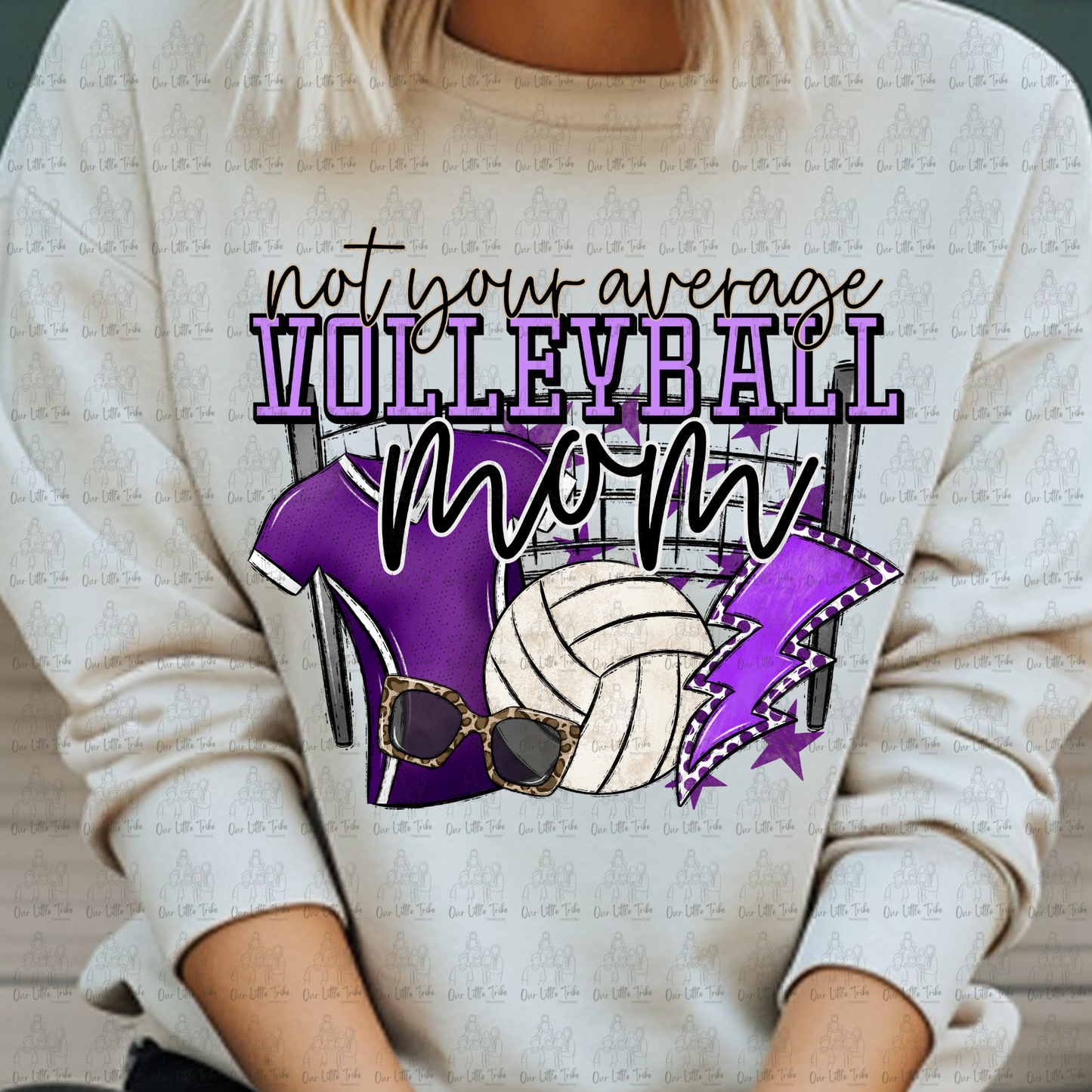NOT YOUR AVERAGE VOLLEYBALL MOM - PURPLE - DTF TRANSFER
