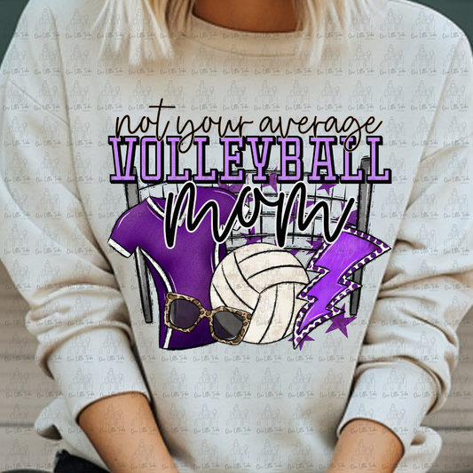 NOT YOUR AVERAGE VOLLEYBALL MOM - PURPLE - DTF TRANSFER