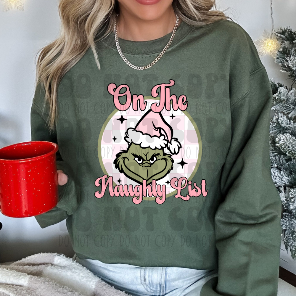 NAUGHTY LIST GREEN GUY - DTF TRANSFER