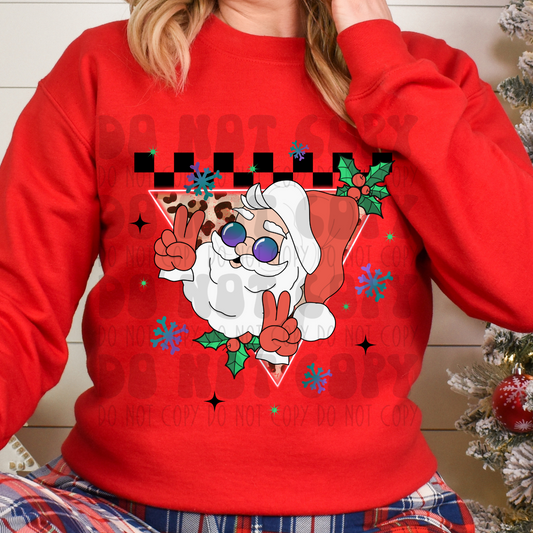 GROOVY SANTA - BLACK - DTF TRANSFER
