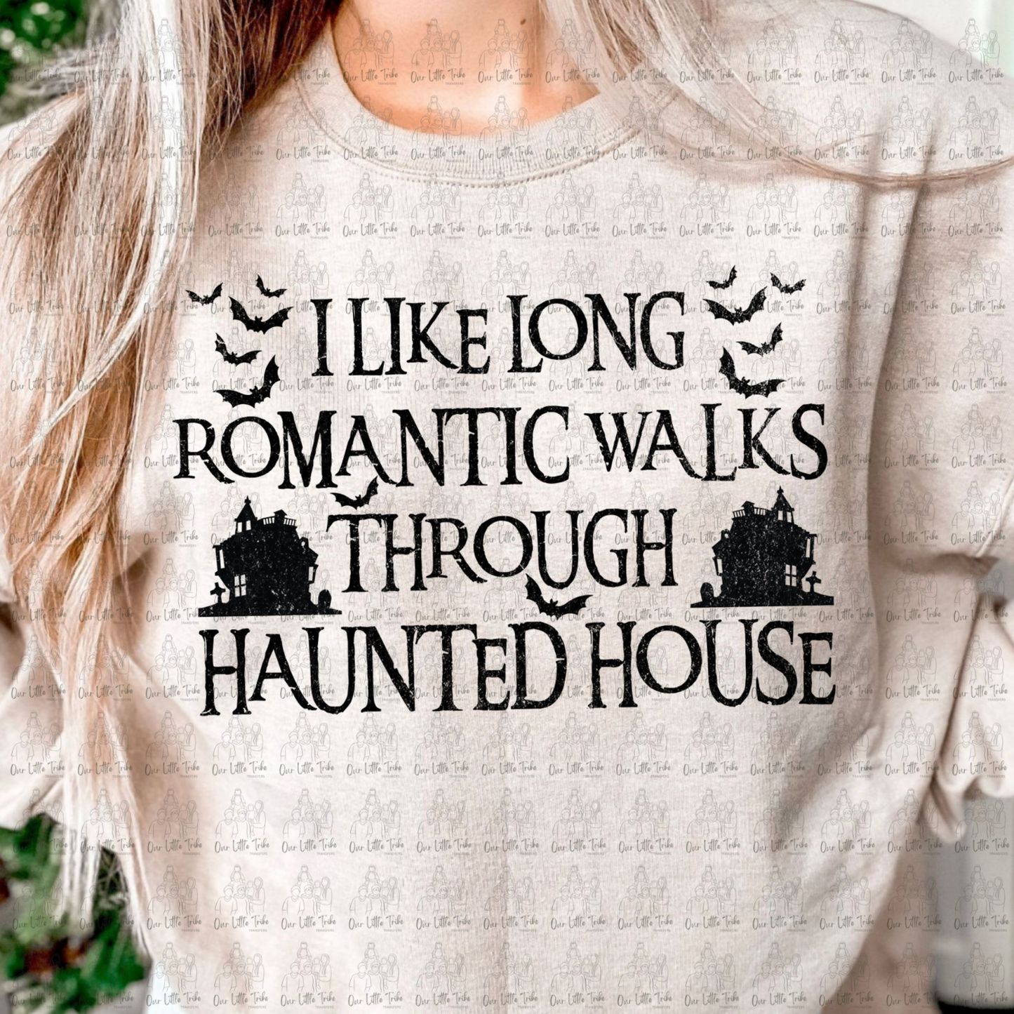 WALKS THROUGH HAUNTED HOUSE - DISTRESSED - DTF TRANSFER